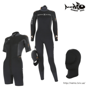 aqualung dive set woman